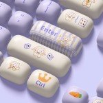 Akko PBT Keycap Set, Magic Lop Bunny Keycap Set MOG Profile 146-Key Keycaps for Mechanical Keyboards