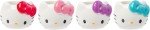 Silver Buffalo Sanrio Hello Kitty Different Color Bows 4 Pack Ceramic 3D Sculpted Mini Cup Set, Perfect as a Sugar, Cream, or Milk Set, 3.5 Ounces
