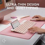 Logitech K585 Multi-Device Slim Wireless Keyboard, Built-in Cradle for Device; for Laptop, Tablet, Desktop, Smartphone, Win/Mac, Bluetooth/Receiver, Compact, Easy Switch, 24 Month Battery - Rose