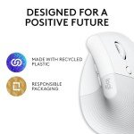 Logitech Lift for Mac Wireless Vertical Ergonomic Mouse, Bluetooth, Quiet Clicks, Silent Smartwheel, 4 Customizable Buttons, for macOS/iPadOS/MacBook Pro/Macbook Air/iMac/iPad - Off White