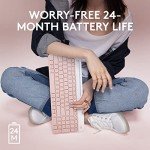Logitech K585 Multi-Device Slim Wireless Keyboard, Built-in Cradle for Device; for Laptop, Tablet, Desktop, Smartphone, Win/Mac, Bluetooth/Receiver, Compact, Easy Switch, 24 Month Battery - Rose