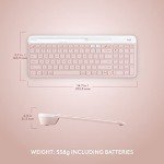 Logitech K585 Multi-Device Slim Wireless Keyboard, Built-in Cradle for Device; for Laptop, Tablet, Desktop, Smartphone, Win/Mac, Bluetooth/Receiver, Compact, Easy Switch, 24 Month Battery - Rose