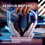 Logitech G Astro A50 Omni-Platform Wireless Gaming Headset + Base Station for PS5, Xbox, PC: PLAYSYNC Audio Switcher, <16 bit/48kHz (Console), <24 bit/48 kHz (PC), 24hr Battery, 2.4GHz & BT - White