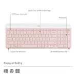 Logitech MK470 Slim Wireless Keyboard and Mouse Combo - Modern Compact Layout, Ultra Quiet, 2.4 GHz USB Receiver, Plug n' Play Connectivity, Compatible with Windows - Rose