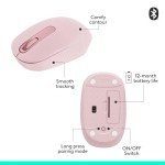 Logitech M196 Bluetooth Wireless Mouse, Compact and Portable Mouse for Laptops, Tablets and More, 12-Month Battery, Smooth Tracking, Compatible with PC and Mac, Windows and macOS - Rose