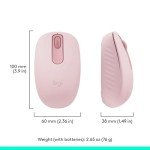 Logitech M196 Bluetooth Wireless Mouse, Compact and Portable Mouse for Laptops, Tablets and More, 12-Month Battery, Smooth Tracking, Compatible with PC and Mac, Windows and macOS - Rose