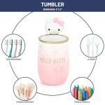 Jay Franco Hello Kitty Organizer Set - 4 Piece Pink Accessories Includes Resin Tumbler, Soap Dispenser, Soap Dish and Toothbrush Holder - Bathroom Décor