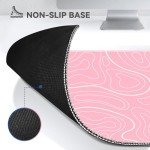 TLZA Gaming Mouse Pad Big Mousepad with Non-Slip Rubber Base, 31.5 x 11.8 in XL Large Desk Mat for Gaming Home Office, Long Keyboard Pad Mouse Mat for Computer with Stitched Edges, Pink Topographic