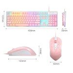 Gaming Keyboard and Mouse Combo, K1 RGB LED Backlit Keyboard with 104 Keys Computer PC Gaming Keyboard for PC/Laptop (Pink)
