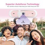 NexiGo N660P 1080P 60FPS Webcam with Software Control, Dual Microphone & Cover, Autofocus, HD USB Computer Web Camera, for OBS/Zoom/Skype/FaceTime/Teams/Twitch, Pink