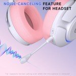 Gtheos Wireless Gaming Headset for PS5, PS4, Elden Ring, PC, Mac, Switch, Bluetooth 5.3 Gaming Headphones with Noise Canceling Microphone, 45H Battery, RGB Light, Pink