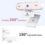 NexiGo N660P 1080P 60FPS Webcam with Software Control, Dual Microphone & Cover, Autofocus, HD USB Computer Web Camera, for OBS/Zoom/Skype/FaceTime/Teams/Twitch, Pink