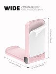 Lamicall Headphone Stand, Sticky Headset Hanger - Adhesive Headphone Holder Hook Mount, Headset Stand Holder Clip Under Desk, Earphone Clamp for Airpods Max, HyperX, Sennheiser, Pink