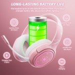 Mytrix Sakura Wireless Gaming Headset for PC, PS4, PS5, Mac, Switch, 50mm Drivers, 2.4GHz & Bluetooth Gaming Headphones with Noise Cancelling Mic, Over Ear Headphones for Xbox with Wired - Pink