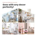 NEO CHAIR Office Chair Computer Desk Chair Gaming Ergonomic Mid Back Cushion Lumbar Support with Comfy Mesh Adjustable Swivel Rolling Home (Pink)