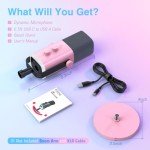 FIFINE XLR/USB Microphone, Gaming Recording PC Microphone with Headphones Jack, Mute Button, Dynamic RGB Mic for Computer, Streaming Mic for Podcasting Voice-Over YouTube Video-AmpliGame AM8 Pink