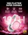 Wireless Gaming Headset, 7.1 Surround Sound, 2.4GHz USB Gaming Headphones with Bluetooth 5.4, 100H Battery, ENC Noise Canceling Mic, RGB Light, Wireless Headset for PC PS5 PS4 Mac Switch (Gray-Pink)
