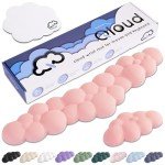 Create-ables Qloud Cloud Wrist Rest Keyboard Wrist Rest for Computer Keyboard Pad, Cloud Keyboard Wrist Rest, Wrist Pad for Keyboard, Memory Foam, Non Slip Base, Comes with Mouse Pad - Pastel Pink