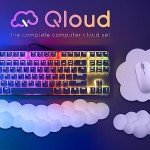 Create-ables Qloud Cloud Wrist Rest Keyboard Wrist Rest for Computer Keyboard Pad, Cloud Keyboard Wrist Rest, Wrist Pad for Keyboard, Memory Foam, Non Slip Base, Comes with Mouse Pad - Pastel Pink