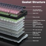 AULA F75 Pro Wireless Mechanical Keyboard,75% Gasket Hot Swappable Custom Keyboard,RGB Backlit,Pre-lubed Reaper Switches,Side Printed PBT Keycaps Mechanical Gaming Keyboards, Pink&Black