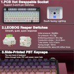 AULA F75 Pro Wireless Mechanical Keyboard,75% Gasket Hot Swappable Custom Keyboard,RGB Backlit,Pre-lubed Reaper Switches,Side Printed PBT Keycaps Mechanical Gaming Keyboards, Pink&Black