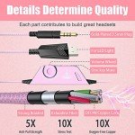 BENGOO G9000 Professional Gaming Headset for PS4, PC, Xbox One Controller, Noise Cancelling Over Ear Headphones with Mic, LED Light, Bass Surround, Soft Memory Earmuffs for Laptop Nintendo - Pink