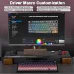 AULA F75 Pro Wireless Mechanical Keyboard,75% Gasket Hot Swappable Custom Keyboard,RGB Backlit,Pre-lubed Reaper Switches,Side Printed PBT Keycaps Mechanical Gaming Keyboards, Pink&Black