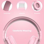 IMYB A88 Gaming Headset with Microphone, Stereo Wired Noise Cancelling Over-Ear Headphones with Mic for Pc, Ps5, Xbox One Series X/s, Ps4, Computer, Laptop, Mac, Nintendo, Gamer (Pink)