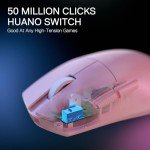 Redragon M916 PRO 3-Mode Wireless Gaming Mouse, 49G Ultra-Light 26K DPI Mouse w/Ergonomic Natural Grip Build, Full Programmable Buttons, Software Supports DIY Keybinds & DPI (1K Hz, Pink)