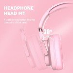 Jimonyer Gaming Headset for PC/PS4/PS5/Xbox One/Switch, Stereo Surround Sound Gaming Headphones with Noise Canceling Flexible Mic, Computer Headset with 3.5mm Jack & RGB Light(Pink)