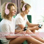 Pink Gaming Headset for Nintendo Switch, Xbox One, PS4,PS5, Bass Surround and Noise Cancelling with Flexible Mic, 3.5mm Wired Adjustable Over-Ear Headphones for Laptop PC iPad Smartphones