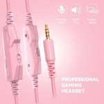 IMYB A88 Gaming Headset with Microphone, Stereo Wired Noise Cancelling Over-Ear Headphones with Mic for Pc, Ps5, Xbox One Series X/s, Ps4, Computer, Laptop, Mac, Nintendo, Gamer (Pink)