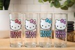 Silver Buffalo Sanrio Hello Kitty 4pc Tumbler Glass Set, 10 Ounces