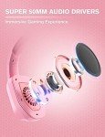ZIUMIER Z30 Pink Gaming Headset for PS4, PS5, Xbox One, PC, Wired Over-Ear Headphone with Noise Canceling Microphone, LED RGB Light, Surround Sound,Comfortable Earmuffs (Pink)