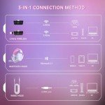 RYR Wireless Gaming Headset for Xbox Series X|S, Xbox One, PC, PS5/4, Mac, Mobile, Switch, 3D Surround Sound, Bluetooth 5.3, 60H Battery, Gaming Headphones with Detachable Noise Canceling Mic-Pink