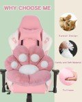 MOONBEEKI Cat Paw Cushion Chair Comfy Kawaii Chair Plush Seat Cushions Shape Lazy Pillow for Gamer Chair 28"x 24" Cozy Floor Cute Seat Kawaii for Girl Worker Gift, Dining Room Bedroom Decorate
