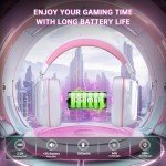 RYR Wireless Gaming Headset for Xbox Series X|S, Xbox One, PC, PS5/4, Mac, Mobile, Switch, 3D Surround Sound, Bluetooth 5.3, 60H Battery, Gaming Headphones with Detachable Noise Canceling Mic-Pink