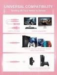 ZIUMIER Z30 Pink Gaming Headset for PS4, PS5, Xbox One, PC, Wired Over-Ear Headphone with Noise Canceling Microphone, LED RGB Light, Surround Sound,Comfortable Earmuffs (Pink)