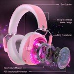 KAPEYDESI Wireless Gaming Headset for PS5, PS4, PC, NES, Bluetooth 5.3 Gaming Headsets Wireless with Noise Canceling Microphone, Gamer Headphones for Nintendo Switch, 50H Battery - Pink