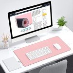 Dapesuom Large Mouse Pad, Extended Gaming Mouse Mat with Stitched Edges, Full Size Desk Mats with Non-Slip Base, Computer Big Desktop Keyboard Pad for Gamer, Laptop, Office, 23.6 x 11.8 in, Pink