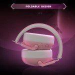 KAPEYDESI Wireless Gaming Headset for PS5, PS4, PC, NES, Bluetooth 5.3 Gaming Headsets Wireless with Noise Canceling Microphone, Gamer Headphones for Nintendo Switch, 50H Battery - Pink