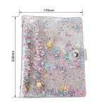 SICCOMA A5 6-Ring Loose Leaf Binder Cover PVC Glitter A5 Planner Binder Cover Notebook Binder Refillable Notebook Shell (6.7”x9.2”) for Round-Ring Planner Pages (Inner Paper Not Included)