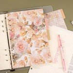 AUEAR, 10 Pack Leaf Binder Index Dividers A5 Insertable Page Divider Cute Paper Category Tab for 6 Ring Planner Notebook Travel Diary