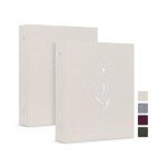 Lanpn Aesthetic A5 6 Ring Binder 2 Packs, Linen Hardcover 0.75 inch Small Round Rings Photocard Folder Holder Planner Fits A5 Paper for Office School Journaling Collections (Beige)