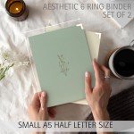 Aesthetic 6 Ring A5 Binder Set of 2 - The Perfect Small 0.75 Inch Planner Binder for Journaling or Collections - Refillable Notebook Holder with Pocket