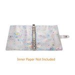 SICCOMA A5 6-Ring Loose Leaf Binder Cover PVC Glitter A5 Planner Binder Cover Notebook Binder Refillable Notebook Shell (6.7”x9.2”) for Round-Ring Planner Pages (Inner Paper Not Included)