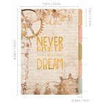 AUEAR, 10 Pack Leaf Binder Index Dividers A5 Insertable Page Divider Cute Paper Category Tab for 6 Ring Planner Notebook Travel Diary