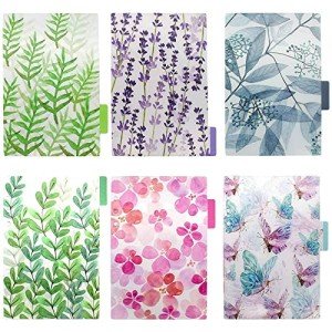6Pack Floral Planner Binder Dividers 6-Tab A5 Six Ring Binder 6 Hole PVC Dividers for Journal, Notebook, Planner
