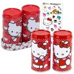 Hello Kitty Decor Set - Kitchen Accessories Bundle Includes Salt and Pepper Shakers Plus Stickers
