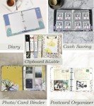 A5 Binder 3 Ring 1 Inch for 5.5"x8.5" Paper, Cute Mini Three Ring Binders with Clipboard,5-Tab Dividers,Interior Pocket, Spine Label, BVSSX Small Binder with Pen Holder, Blue Bloom